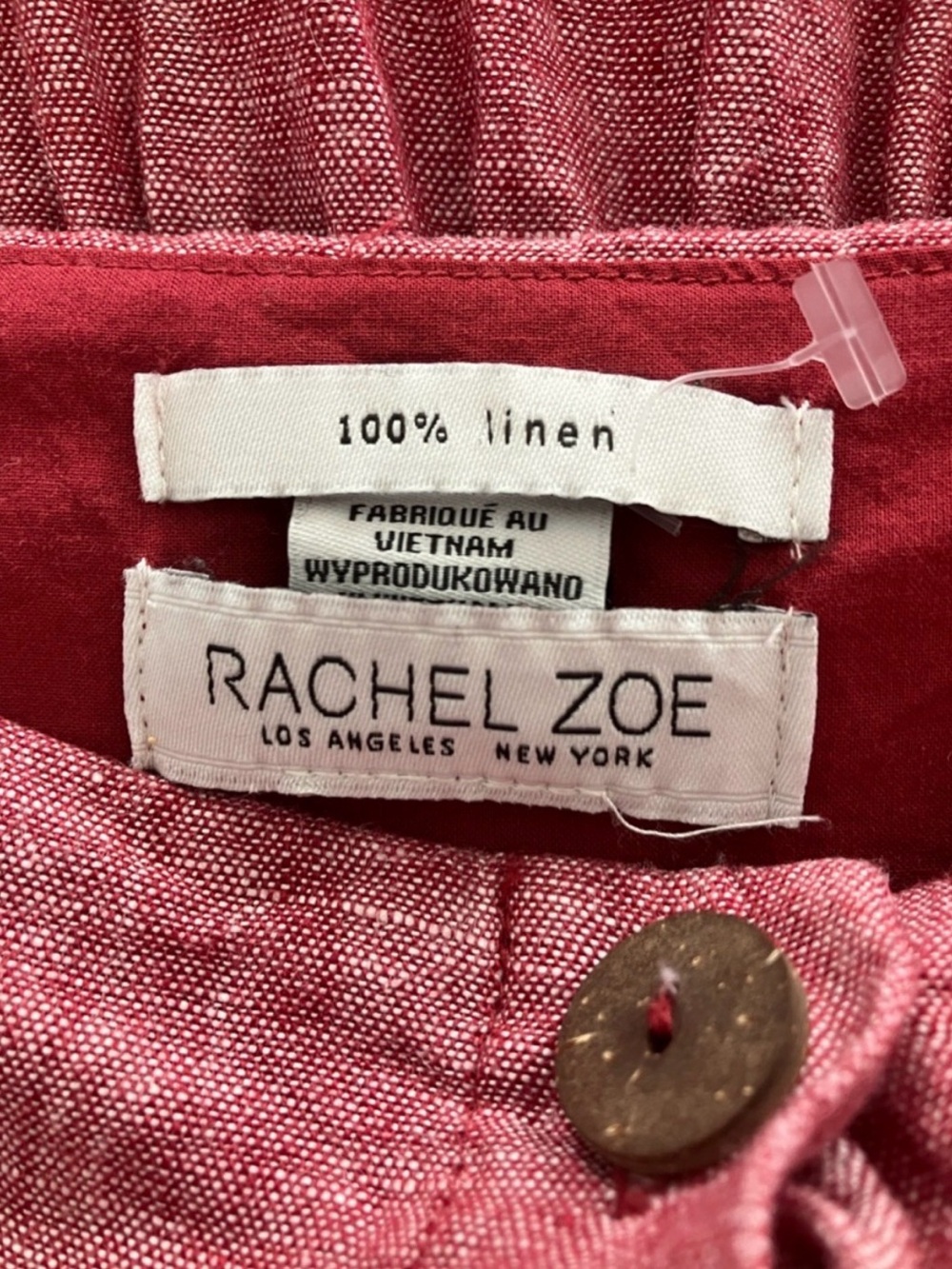Rachel Zoe Button-Front Linen Midi Dress - Picture 4 of 5